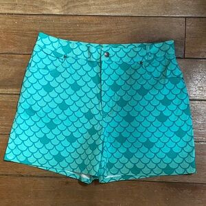 DISNEY Aqua Mermaid Scale Unisex Shorts